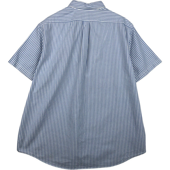 Ralph Lauren Classic Fit Short Sleeve Button Down Striped Shirt Men's XXL cotton blue type Vintage Second Hand