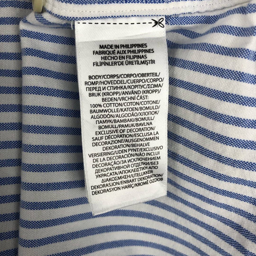 Ralph Lauren Classic Fit Short Sleeve Button Down Striped Shirt Men's XXL cotton blue type Vintage Second Hand