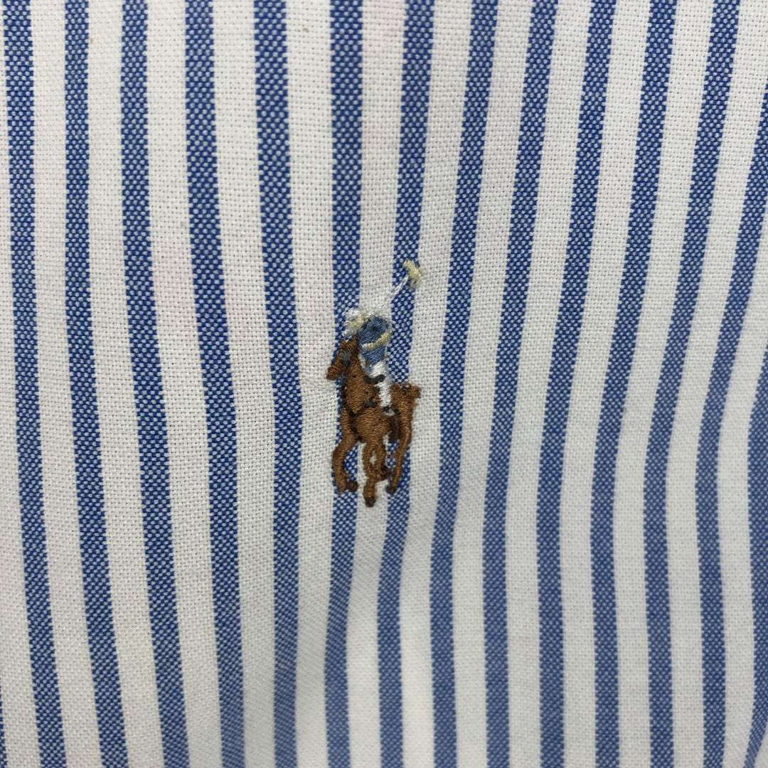 Ralph Lauren Classic Fit Short Sleeve Button Down Striped Shirt Men's XXL cotton blue type Vintage Second Hand