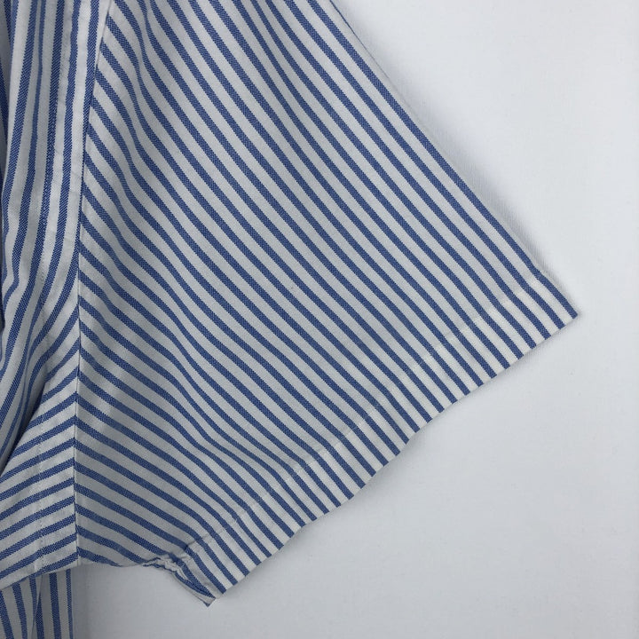 Ralph Lauren Classic Fit Short Sleeve Button Down Striped Shirt Men's XXL cotton blue type Vintage Second Hand