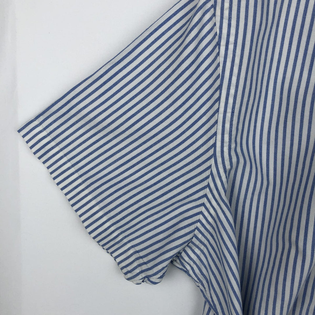 Ralph Lauren Classic Fit Short Sleeve Button Down Striped Shirt Men's XXL cotton blue type Vintage Second Hand