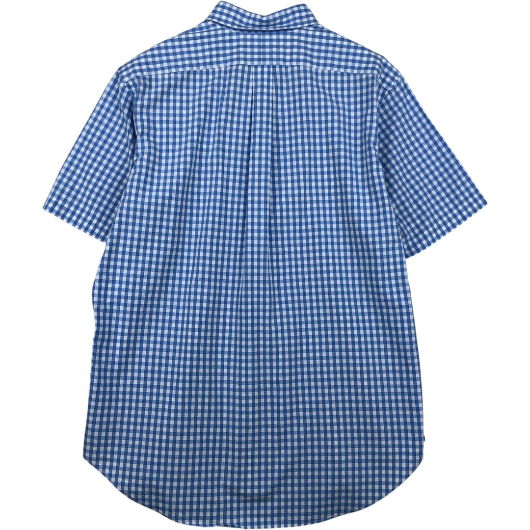 Ralph Lauren CLASSIC FIT Gingham Check Short-Sleeve Button-Down Check Shirt (Men's Size L) cotton blue type Vintage Second Hand