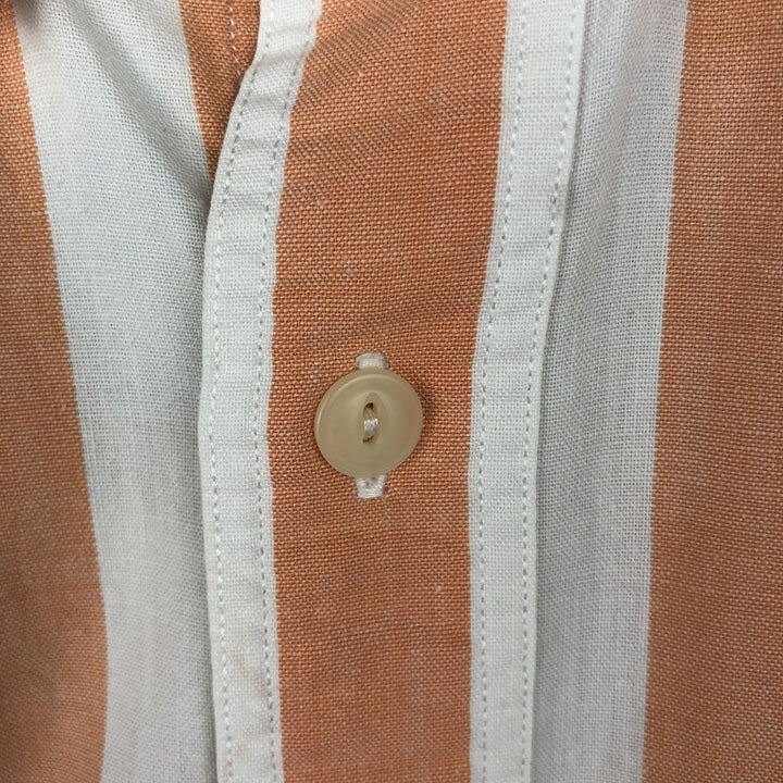 Vintage 1980'S Ralph Lauren CHAPS short-sleeved button-down striped shirt, men's size L (approx.). cotton orange type Vintage Second Hand