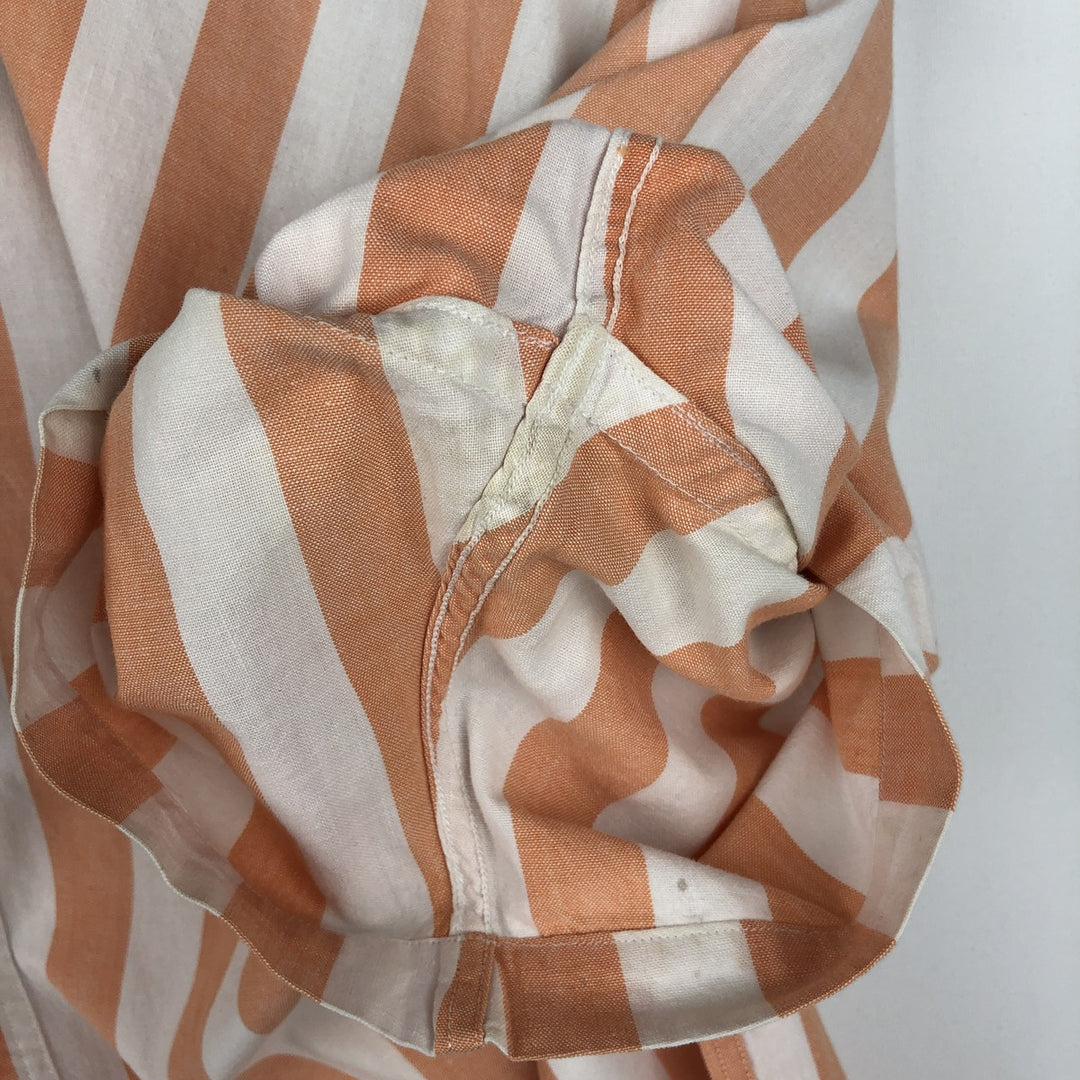 Vintage 1980'S Ralph Lauren CHAPS short-sleeved button-down striped shirt, men's size L (approx.). cotton orange type Vintage Second Hand