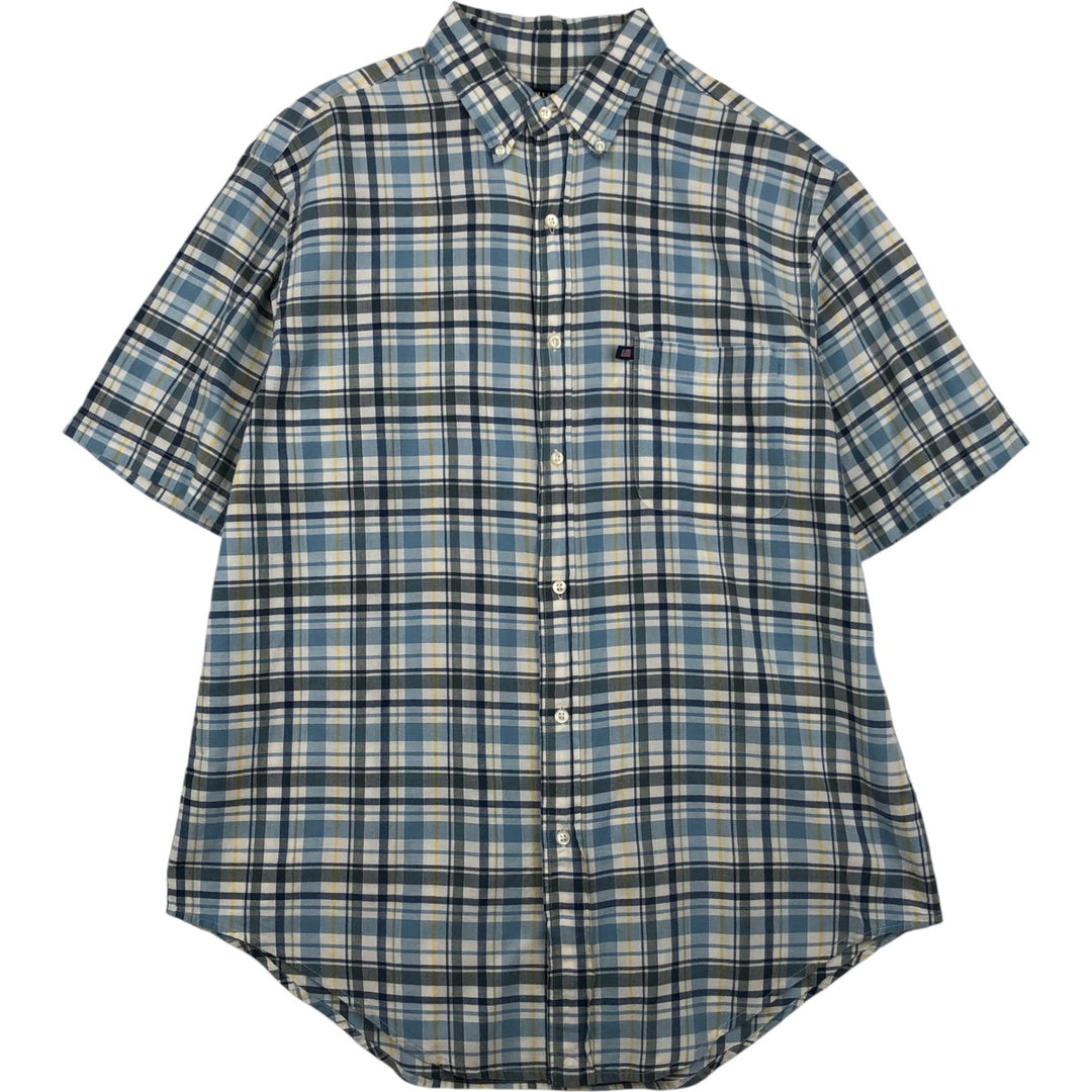 Ralph Lauren RALPH LAUREN JEANS CO. Short-sleeved button-down check shirt, men's size M (approx.) cotton blue type Vintage Second Hand