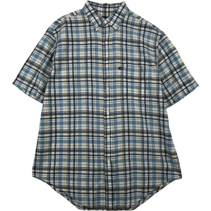 Ralph Lauren RALPH LAUREN JEANS CO. Short-sleeved button-down check shirt, men's size M (approx.) cotton blue type Vintage Second Hand