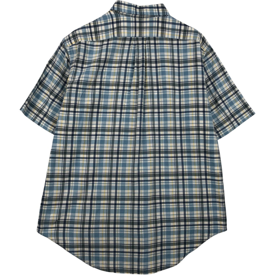 Ralph Lauren RALPH LAUREN JEANS CO. Short-sleeved button-down check shirt, men's size M (approx.) cotton blue type Vintage Second Hand