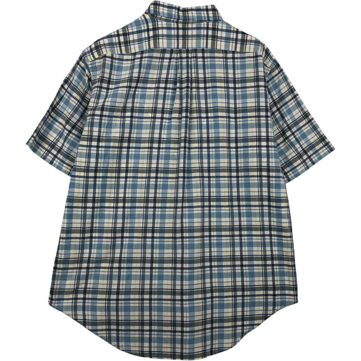 Ralph Lauren RALPH LAUREN JEANS CO. Short-sleeved button-down check shirt, men's size M (approx.) cotton blue type Vintage Second Hand