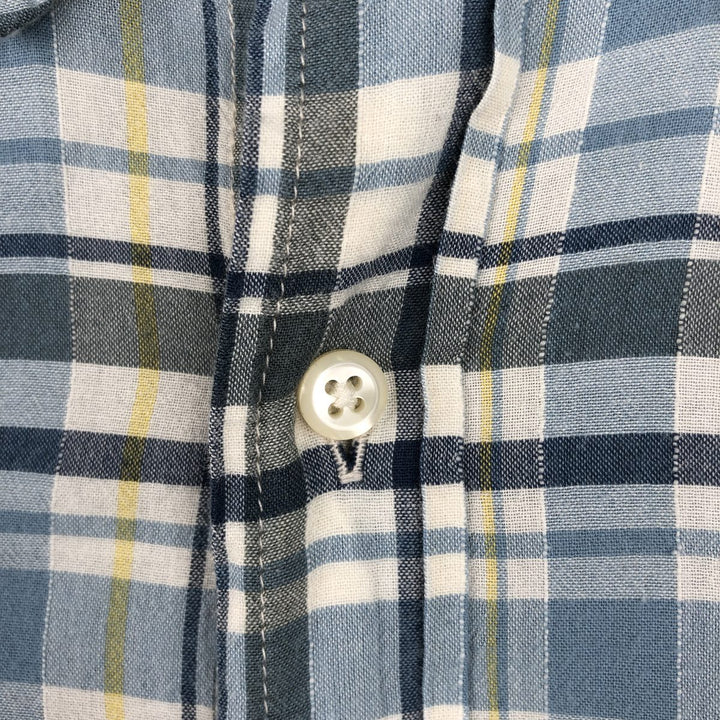 Ralph Lauren RALPH LAUREN JEANS CO. Short-sleeved button-down check shirt, men's size M (approx.) cotton blue type Vintage Second Hand