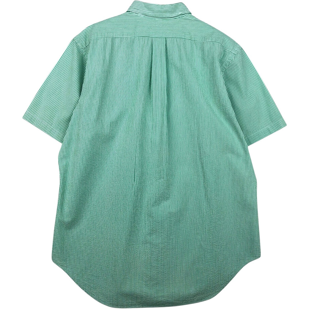 Ralph Lauren CLASSIC FIT Classic Fit Seersucker Short Sleeve Button Down Striped Shirt Men's L cotton green type Vintage Second Hand
