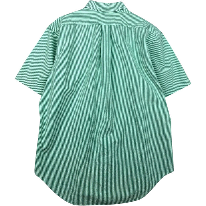 Ralph Lauren CLASSIC FIT Classic Fit Seersucker Short Sleeve Button Down Striped Shirt Men's L cotton green type Vintage Second Hand