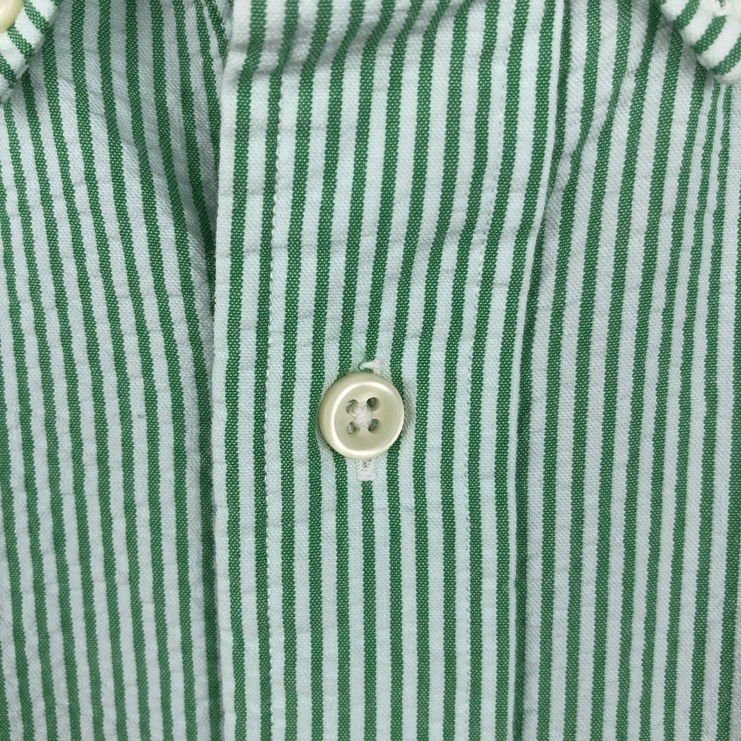 Ralph Lauren CLASSIC FIT Classic Fit Seersucker Short Sleeve Button Down Striped Shirt Men's L cotton green type Vintage Second Hand