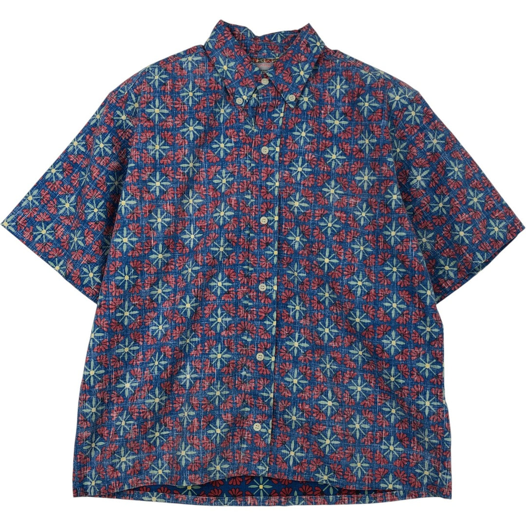 90'S Reyn Spooner Commemorative Classics Floral Button-Down Aloha Shirt, Boxy Shirt, Men's Size S (approx.) cotton blue type Vintage Second Hand