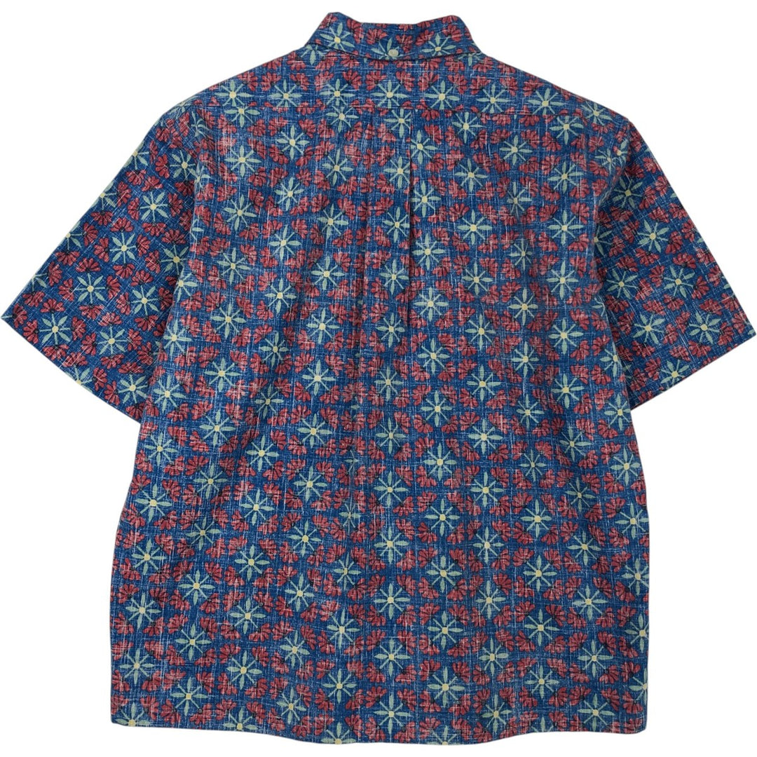90'S Reyn Spooner Commemorative Classics Floral Button-Down Aloha Shirt, Boxy Shirt, Men's Size S (approx.) cotton blue type Vintage Second Hand