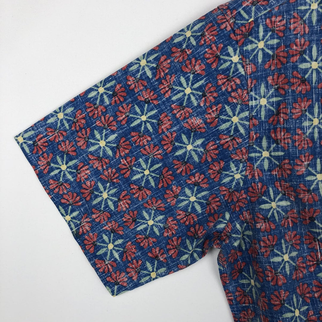 90'S Reyn Spooner Commemorative Classics Floral Button-Down Aloha Shirt, Boxy Shirt, Men's Size S (approx.) cotton blue type Vintage Second Hand