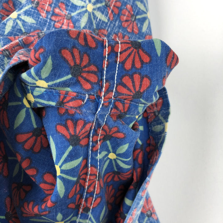 90'S Reyn Spooner Commemorative Classics Floral Button-Down Aloha Shirt, Boxy Shirt, Men's Size S (approx.) cotton blue type Vintage Second Hand