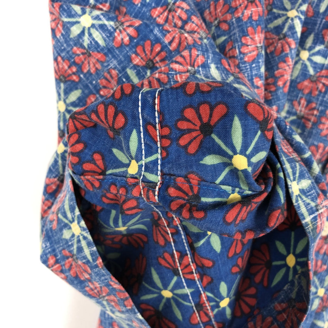 90'S Reyn Spooner Commemorative Classics Floral Button-Down Aloha Shirt, Boxy Shirt, Men's Size S (approx.) cotton blue type Vintage Second Hand