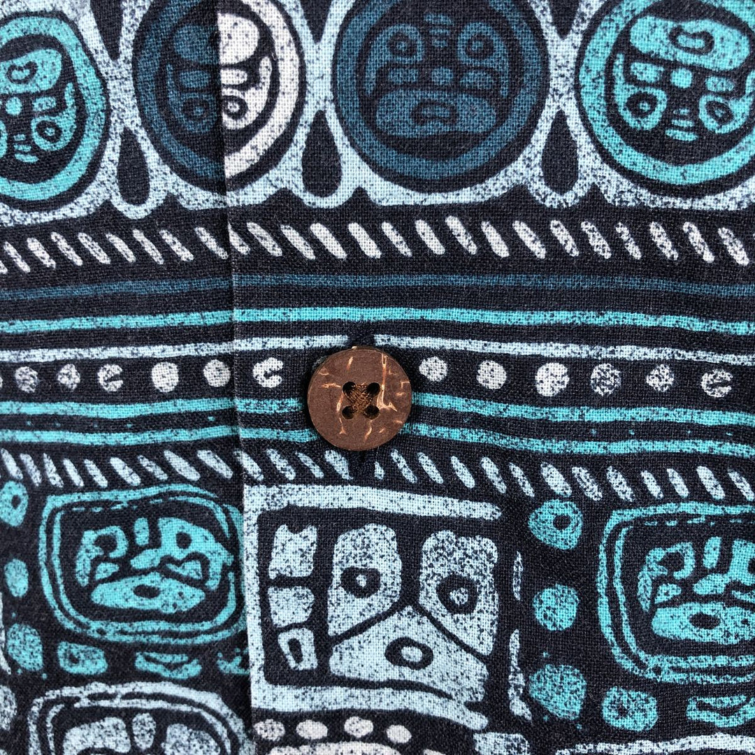90s-00'S L.L.Bean Traditional Fit All-Over Print Open Collar Hawaiian Aloha Shirt, Boxy Shirt, Men's Size M (approx.) cotton blue type Vintage Second Hand