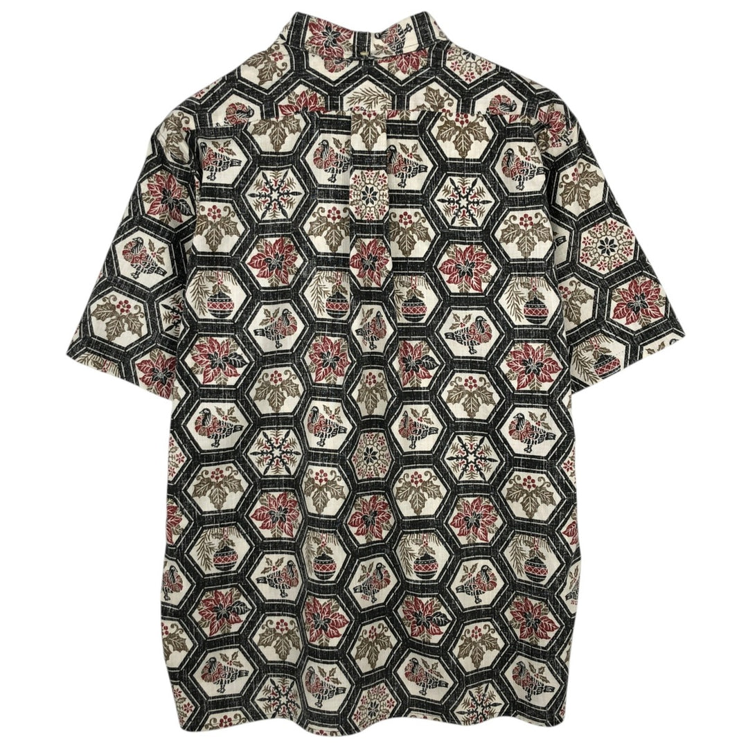 Reyn Spooner MELE KALIKIMAKA Christmas Limited Edition All-Over Print Button-Down Aloha Shirt, Boxy Shirt, Men's Size L (approx.) cotton black type Vintage Second Hand