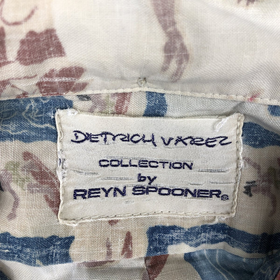 Reyn Spooner DIETRICH VAREZ COLLECTION Button-Down Hawaiian Aloha Shirt, Boxy Shirt, Men's XL (approx.) unclear blue type Vintage Second Hand