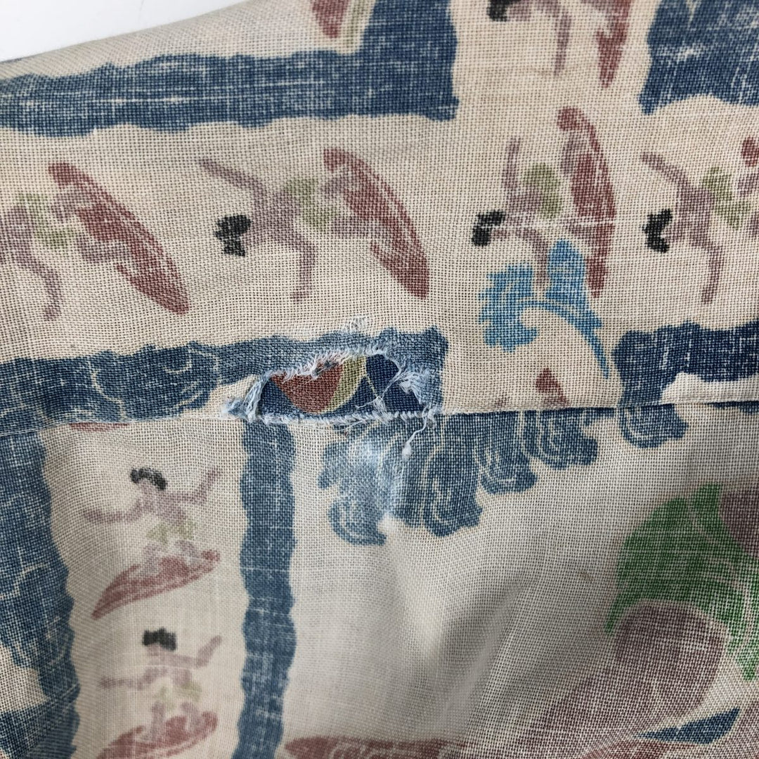 Reyn Spooner DIETRICH VAREZ COLLECTION Button-Down Hawaiian Aloha Shirt, Boxy Shirt, Men's XL (approx.) unclear blue type Vintage Second Hand