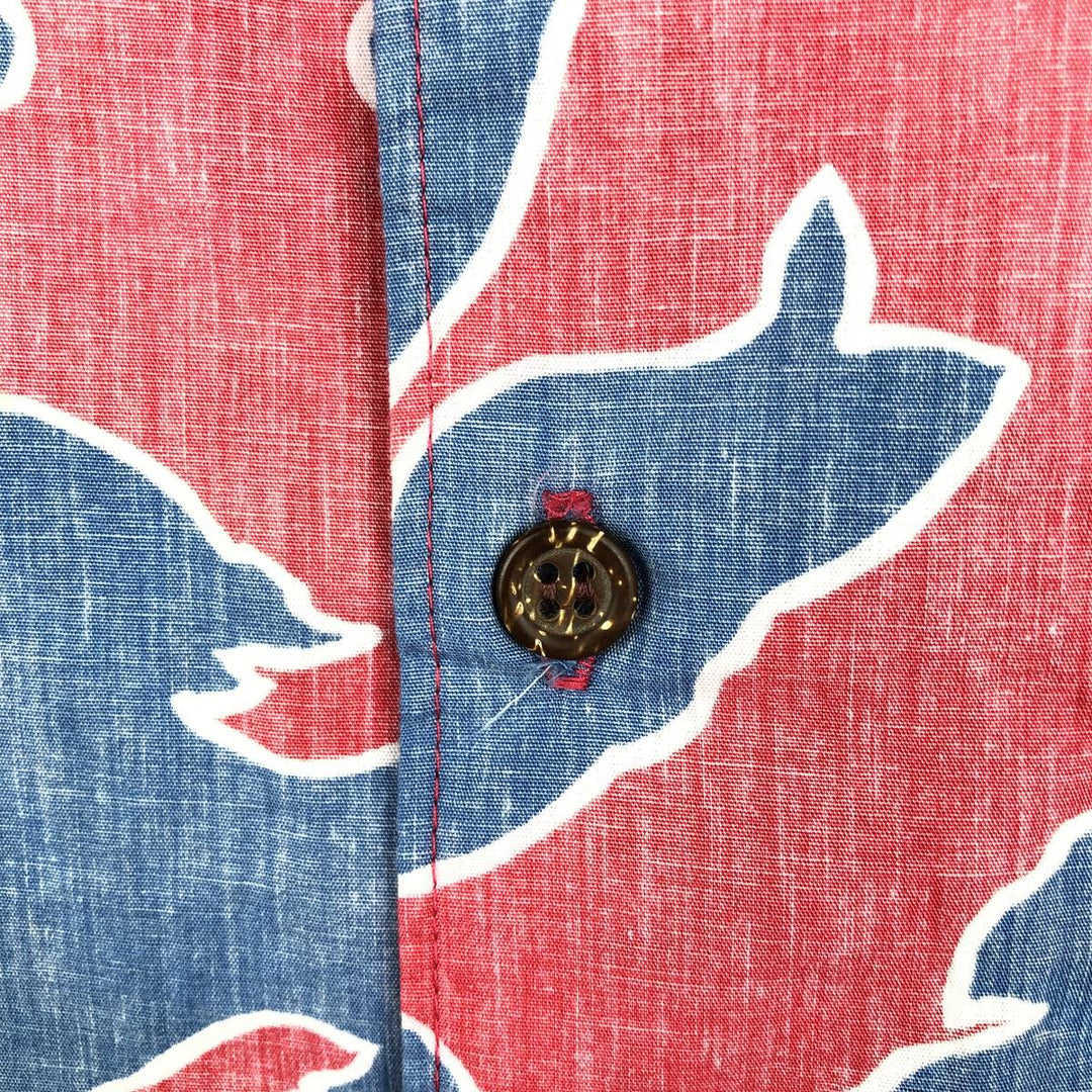 Reyn Spooner Commemorative Classics Hibiscus Pattern Hawaiian Aloha Shirt, Boxy Shirt, Made in Hawaii, Men's XL Equivalent cotton red type Vintage Second Hand