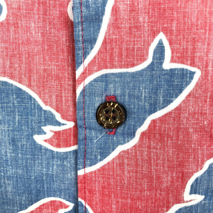 Reyn Spooner Commemorative Classics Hibiscus Pattern Hawaiian Aloha Shirt, Boxy Shirt, Made in Hawaii, Men's XL Equivalent cotton red type Vintage Second Hand
