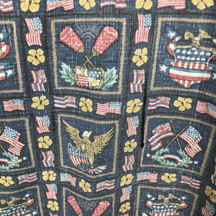 90'S Reyn Spooner DIETRICH VAREZ COLLECTION all-over print pullover button-down Aloha shirt, made in the USA. cotton navy blue type Vintage Second Hand