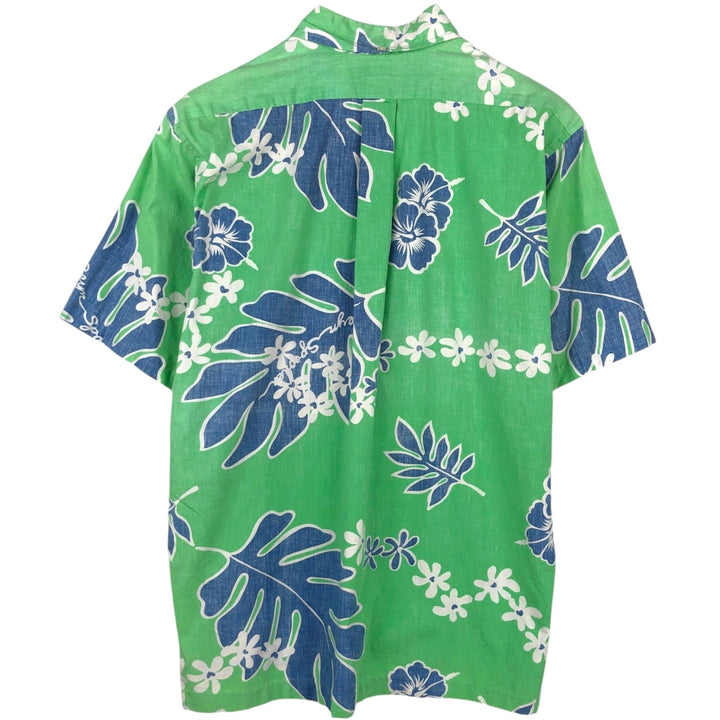 90'S Reyn Spooner Commemorative Classics Botanical Pattern Half-Button Button-Down Aloha Shirt, Men's Size XL (approx.) cotton green type Vintage Second Hand