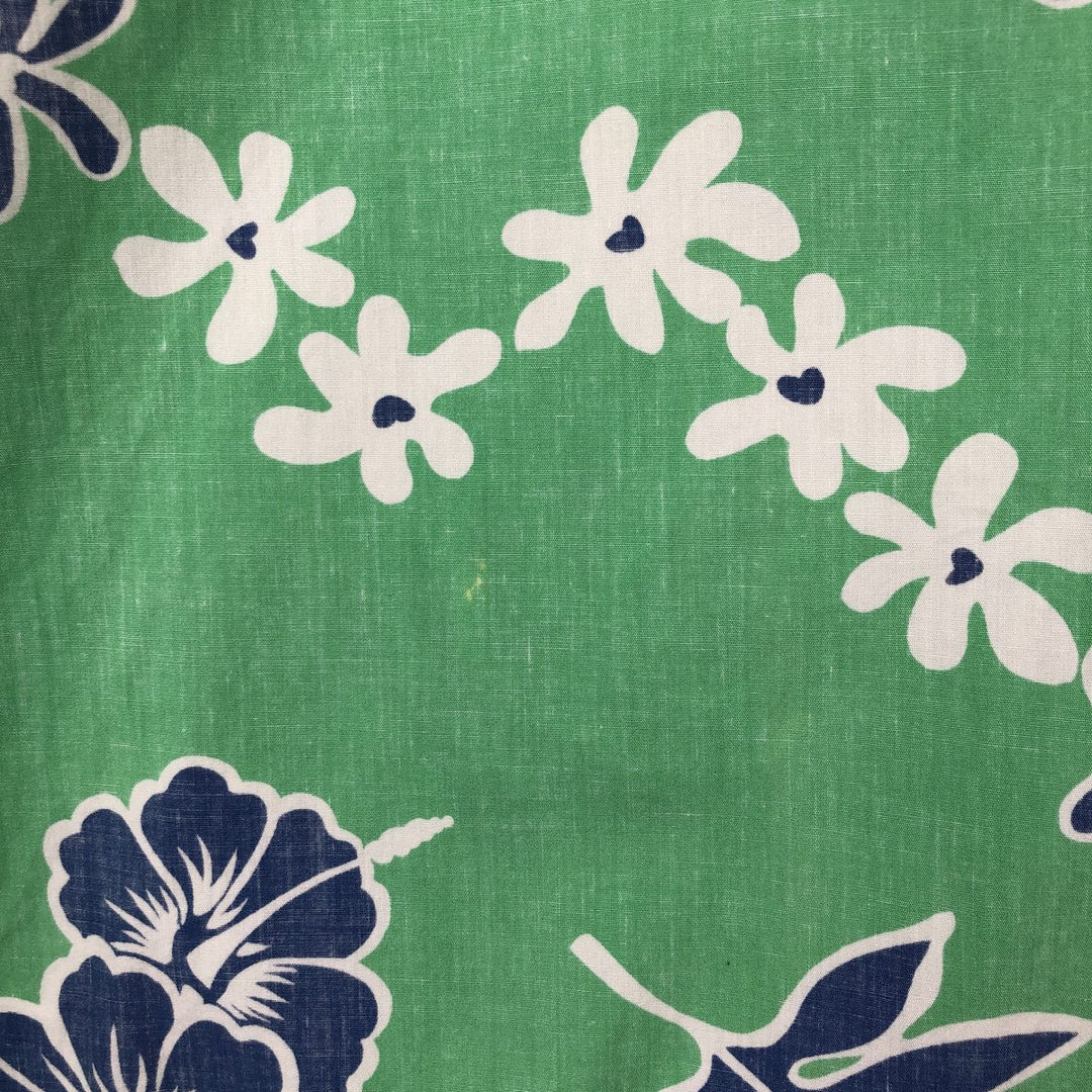 90'S Reyn Spooner Commemorative Classics Botanical Pattern Half-Button Button-Down Aloha Shirt, Men's Size XL (approx.) cotton green type Vintage Second Hand
