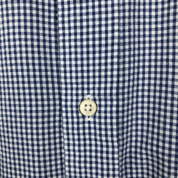 Ralph Lauren BLAKE Gingham Check Seersucker Short-Sleeve Button-Down Check Shirt (Men's Size M) cotton white type Vintage Second Hand