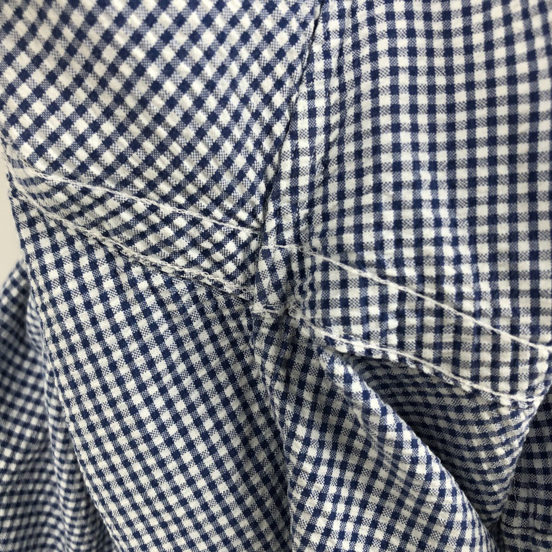 Ralph Lauren BLAKE Gingham Check Seersucker Short-Sleeve Button-Down Check Shirt (Men's Size M) cotton white type Vintage Second Hand