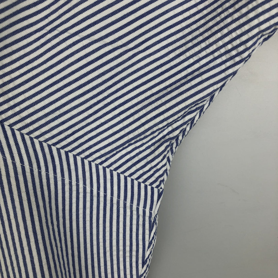 Ralph Lauren CLASSIC FIT Classic Fit Seersucker Short Sleeve Button Down Striped Shirt Men's XL cotton white type Vintage Second Hand