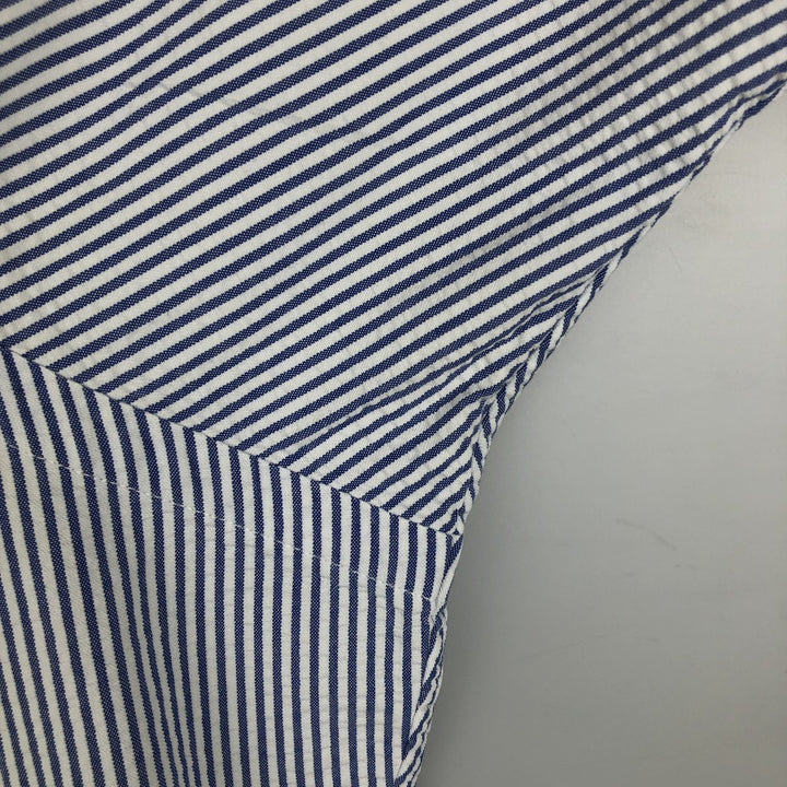 Ralph Lauren CLASSIC FIT Classic Fit Seersucker Short Sleeve Button Down Striped Shirt Men's XL cotton white type Vintage Second Hand