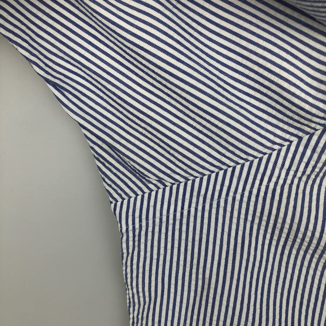 Ralph Lauren CLASSIC FIT Classic Fit Seersucker Short Sleeve Button Down Striped Shirt Men's XL cotton white type Vintage Second Hand
