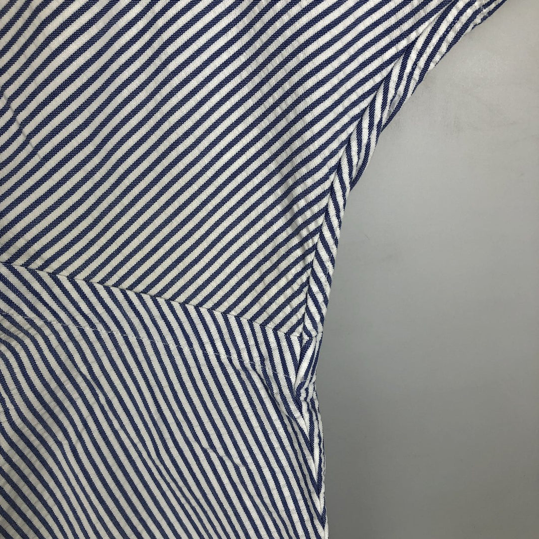 Ralph Lauren CLASSIC FIT Classic Fit Seersucker Short Sleeve Button Down Striped Shirt Men's XL cotton white type Vintage Second Hand