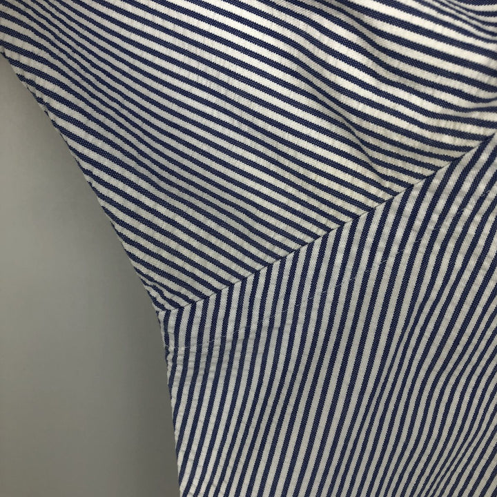 Ralph Lauren CLASSIC FIT Classic Fit Seersucker Short Sleeve Button Down Striped Shirt Men's XL cotton white type Vintage Second Hand