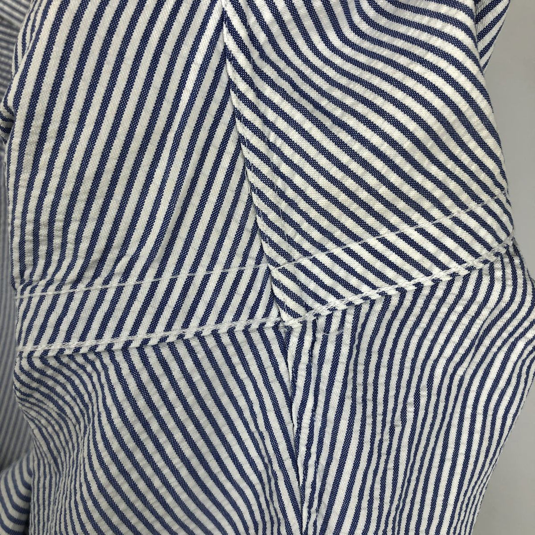 Ralph Lauren CLASSIC FIT Classic Fit Seersucker Short Sleeve Button Down Striped Shirt Men's XL cotton white type Vintage Second Hand