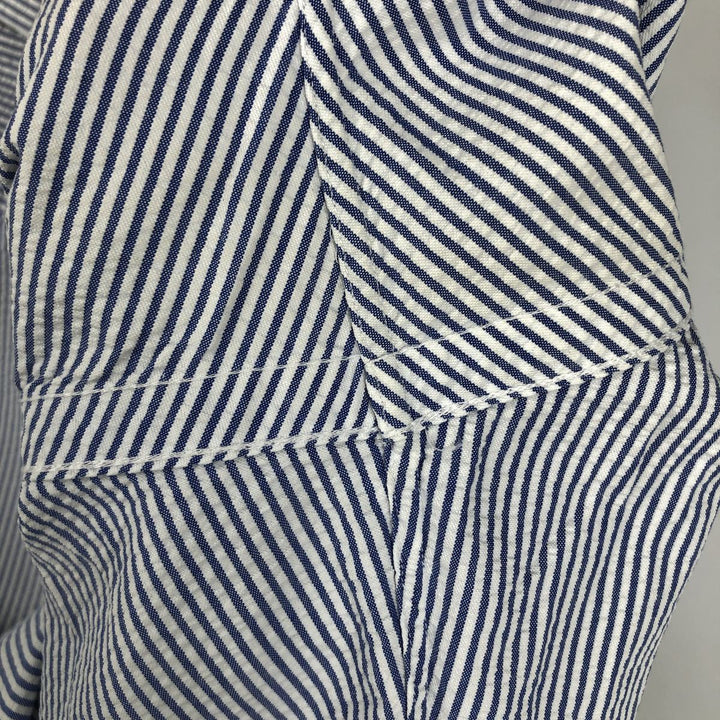 Ralph Lauren CLASSIC FIT Classic Fit Seersucker Short Sleeve Button Down Striped Shirt Men's XL cotton white type Vintage Second Hand
