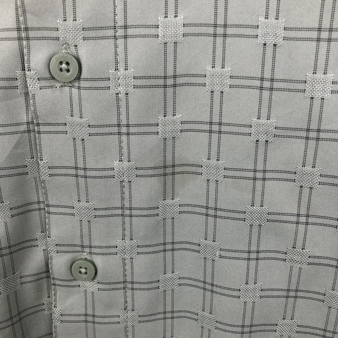2000'S HAGGAR Check Pattern Short-Sleeve Polyester Shirt, Men's XL (approx.) polyester Mint green Vintage Second Hand