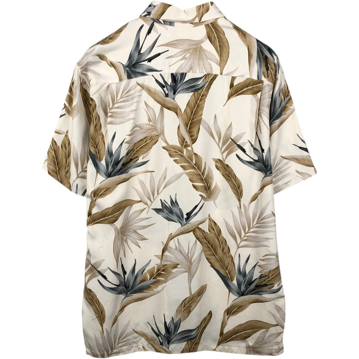 2000'S Nautica all-over print short-sleeved silk shirt, men's size L (approx.) silk unbleached Vintage Second Hand