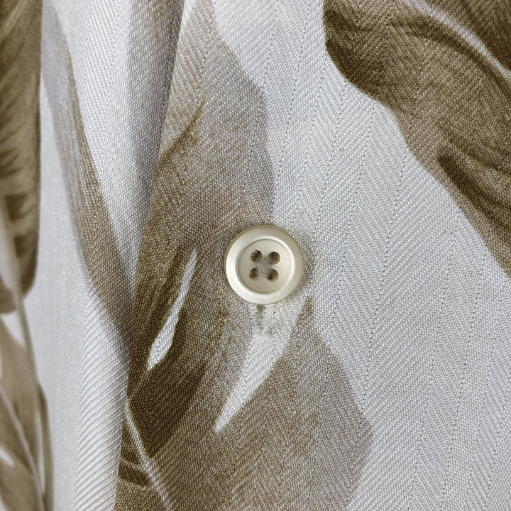 2000'S Nautica all-over print short-sleeved silk shirt, men's size L (approx.) silk unbleached Vintage Second Hand