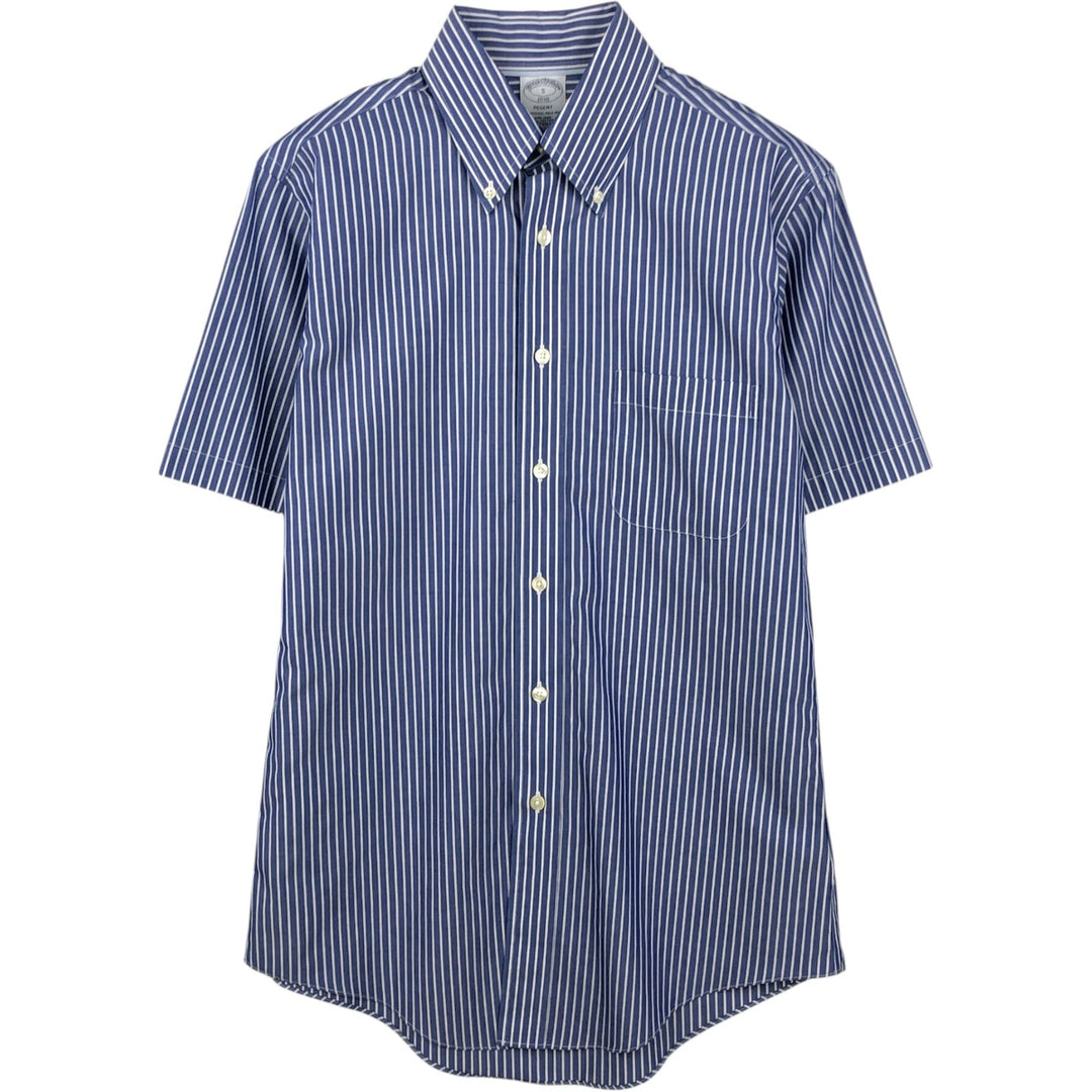 Brooks Brothers 1818 Short-Sleeve Button-Down Striped Shirt, Men's Size S (approx.) cotton blue type Vintage Second Hand