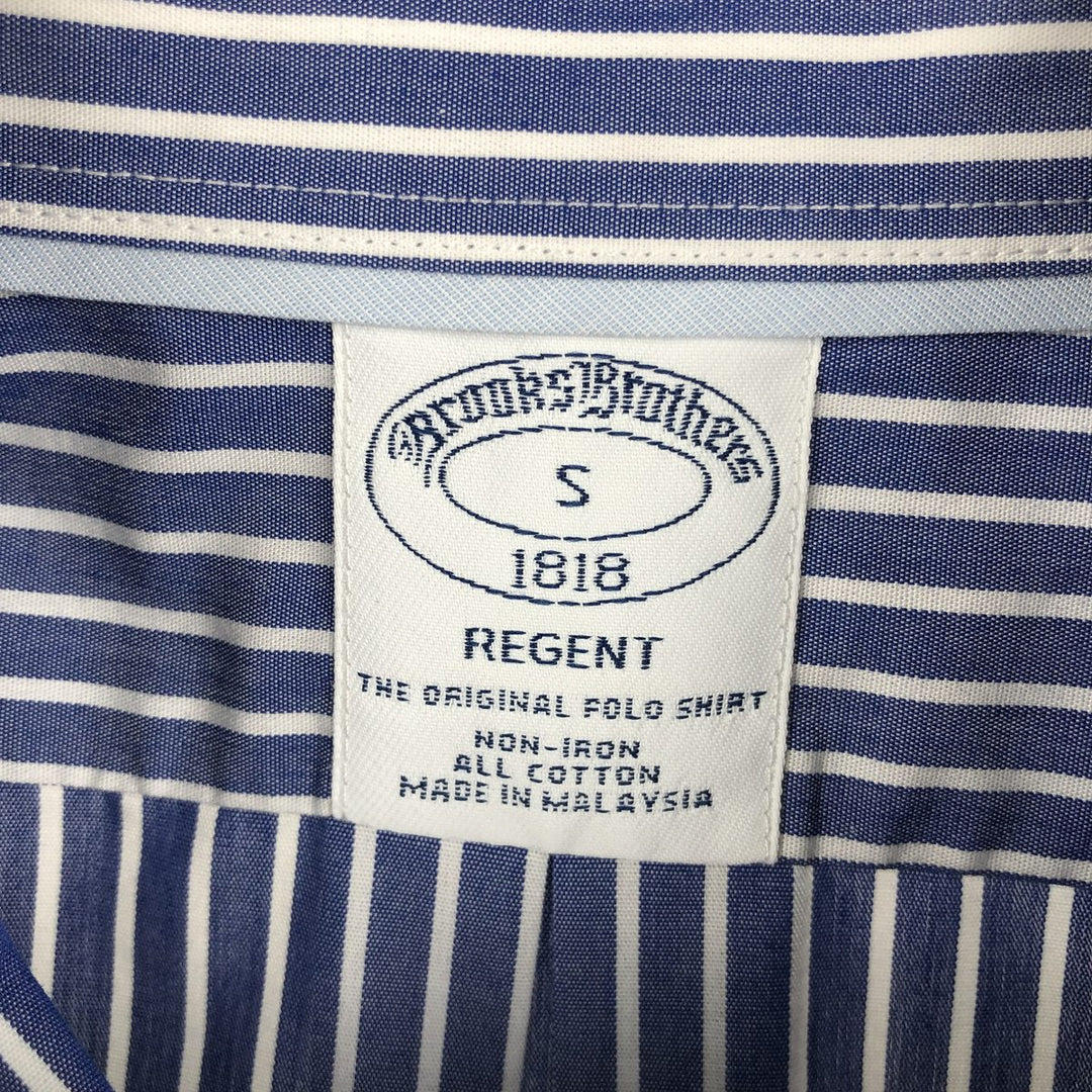 Brooks Brothers 1818 Short-Sleeve Button-Down Striped Shirt, Men's Size S (approx.) cotton blue type Vintage Second Hand