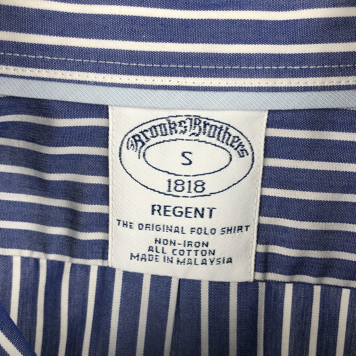 Brooks Brothers 1818 Short-Sleeve Button-Down Striped Shirt, Men's Size S (approx.) cotton blue type Vintage Second Hand