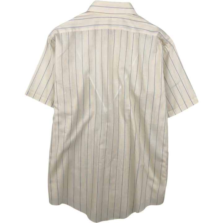 1970'S UNKNOWN Short-Sleeve Striped Shirt, Men's Size L (Equivalent), Vintage unclear ivory Vintage Second Hand