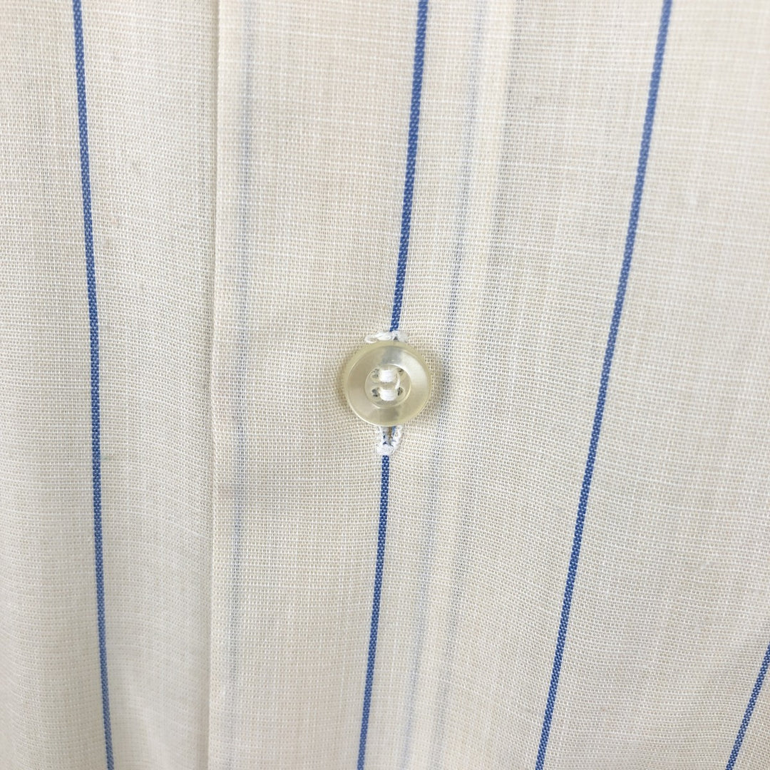 1970'S UNKNOWN Short-Sleeve Striped Shirt, Men's Size L (Equivalent), Vintage unclear ivory Vintage Second Hand
