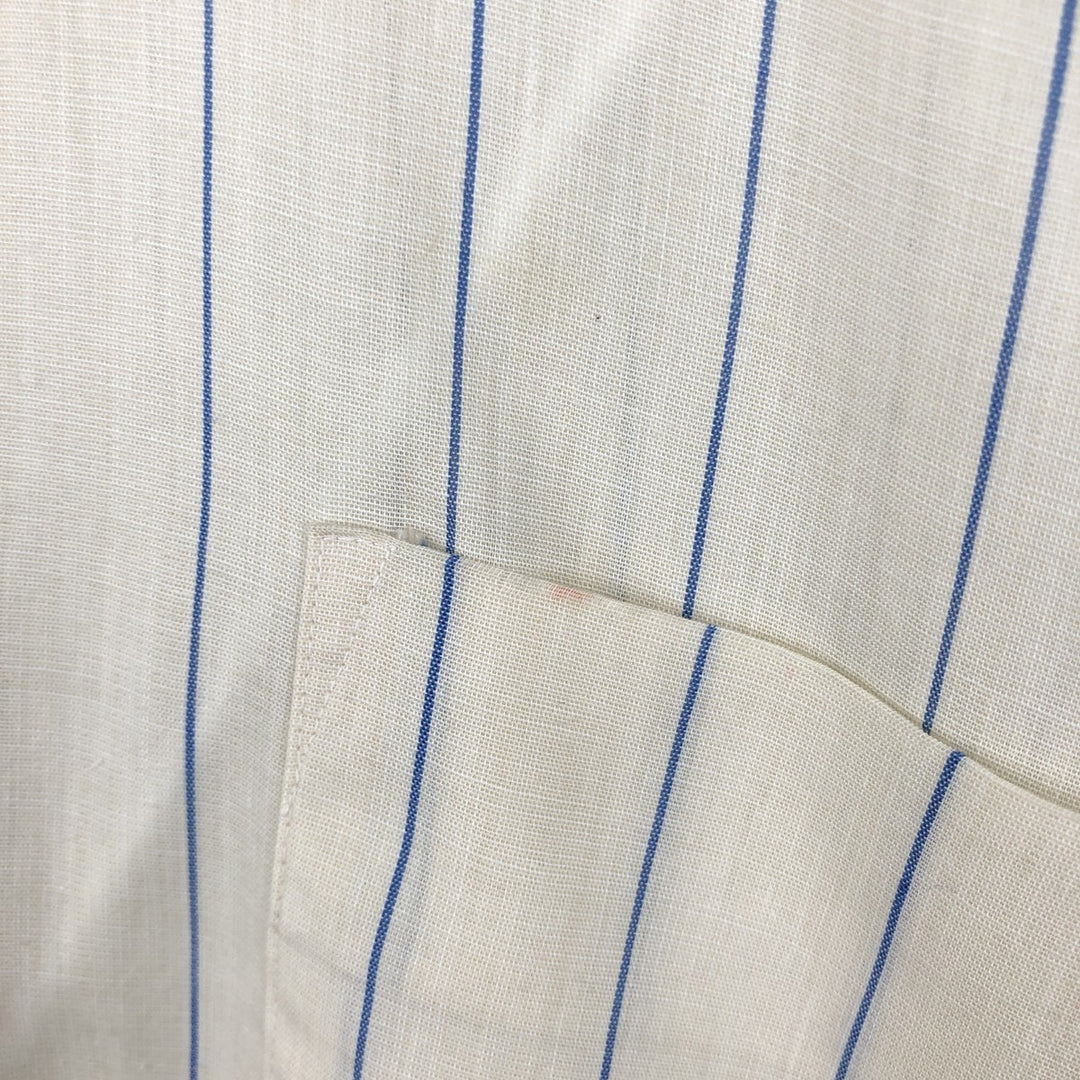 1970'S UNKNOWN Short-Sleeve Striped Shirt, Men's Size L (Equivalent), Vintage unclear ivory Vintage Second Hand