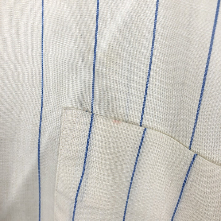 1970'S UNKNOWN Short-Sleeve Striped Shirt, Men's Size L (Equivalent), Vintage unclear ivory Vintage Second Hand