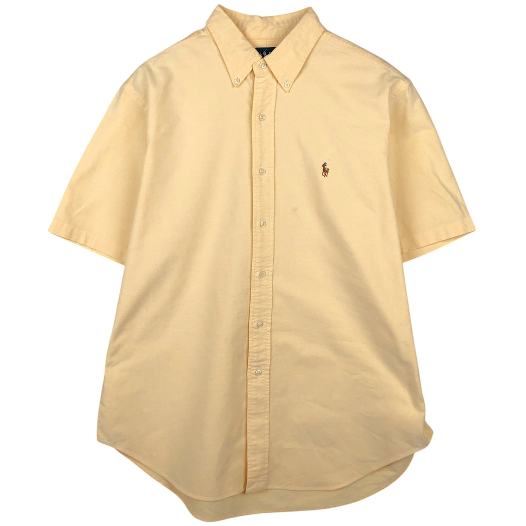 Ralph Lauren Classic Fit short sleeve button down shirt, men's size L cotton yellow type Vintage Second Hand